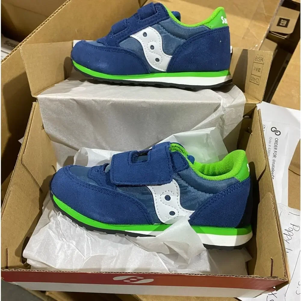 SAUCONY Baby Jazz Double Strap toddler Sneakers size 10.5 NEW IN BOX $48 retail